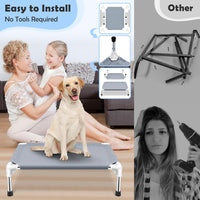 Elevated Dog Bed for Small Dogs, Dog Cooling mat Cot - Grey-M-2 - image 3