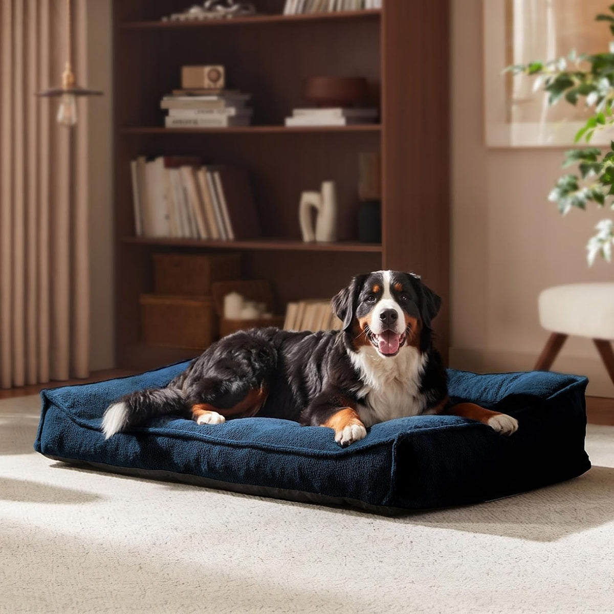 FURTIME XL Orthopedic Dog Bed Large Sized Dog - Blue / 45"L x 32"W x 9.5"Th