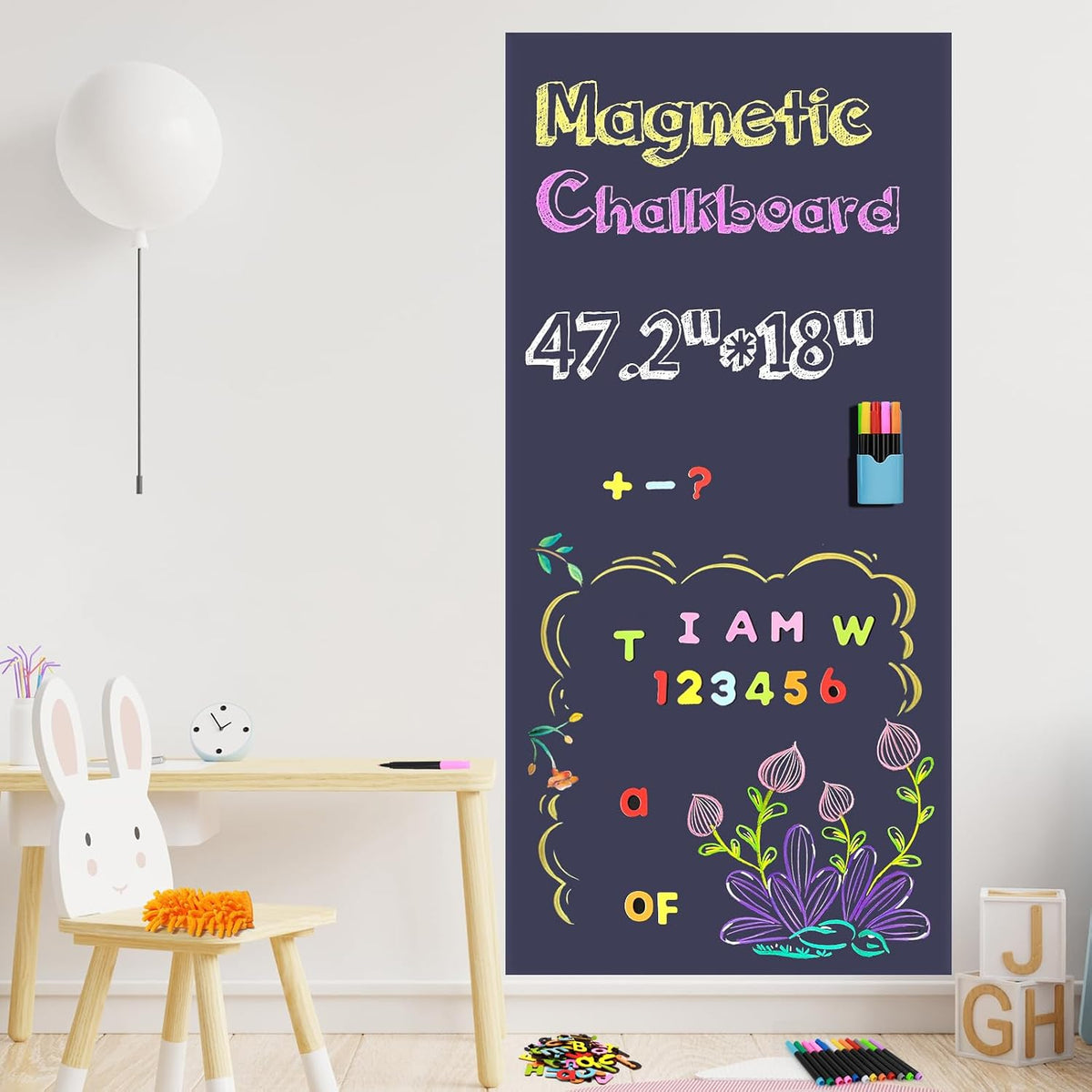 Magnetic Whiteboard Contact Paper - Dusty Blue 1pc / 47.2"W x 18"H