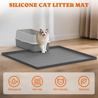 2 Pack Silicone Cat Litter Mat 34 x 22 in, Easy to Clean - Gray / 2 Pack - image 3
