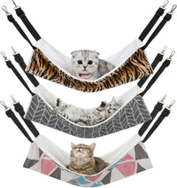 BBTO 3 Pcs Reversible Hanging Hammock Soft Plush for Cat Ferret - Triangle