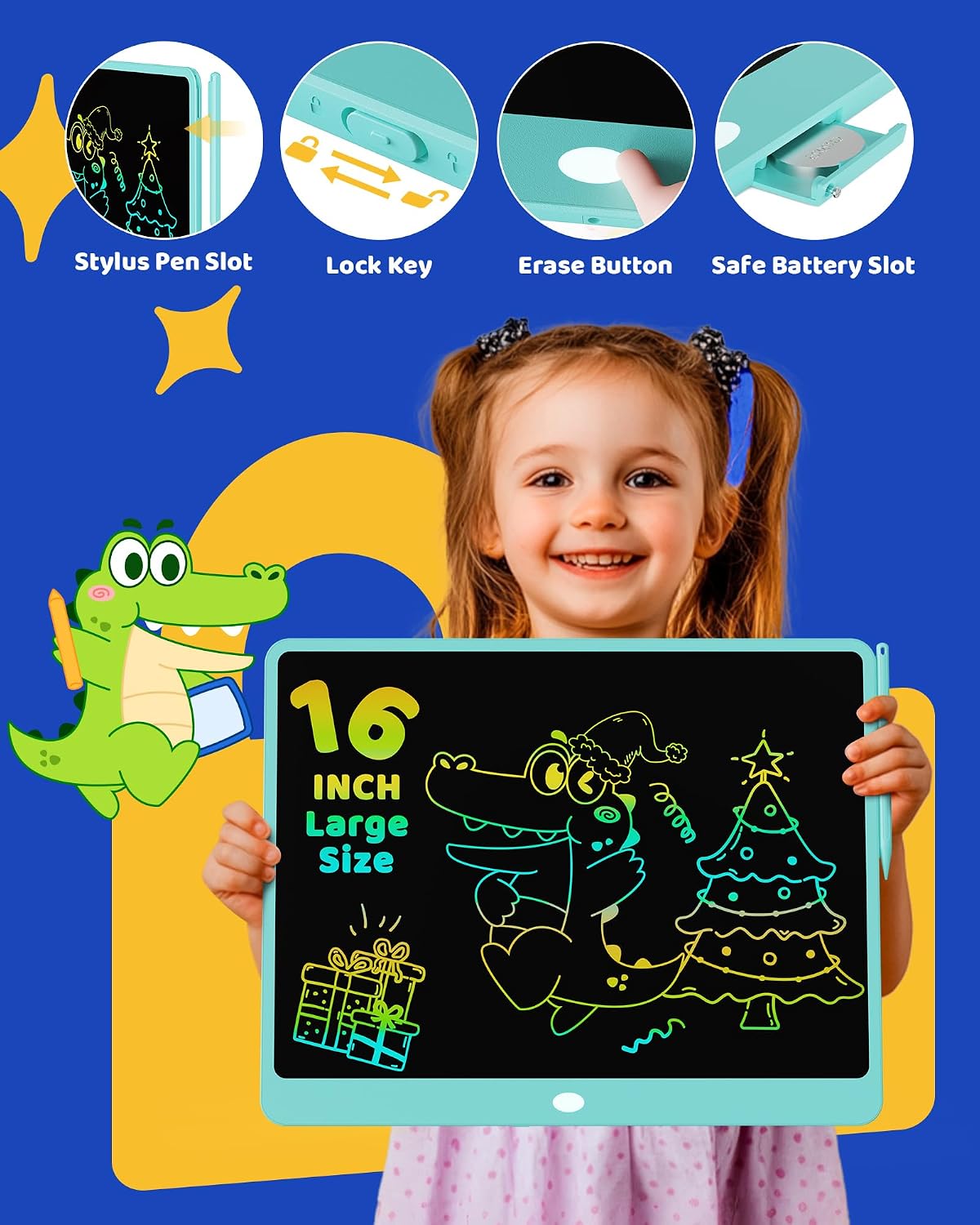 KOKODI LCD Writing Tablet 8.5-Inch Colorful Doodle Board - Green - image 2