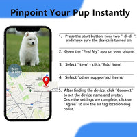 Air -Tag Dog Collar Waterproof Dog Air Tracker Chip for Apple Find My (iOS only) Reflective Strip Real Time Anti-Loss Tags Ultra-Durable GPS Pet Tracking Collar, Sky Blue M (12.4''-17.3'')