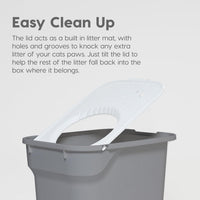 IRIS USA High Sided Cat Litter Box, Scatter Shield - Top Entry / Gray - image 3