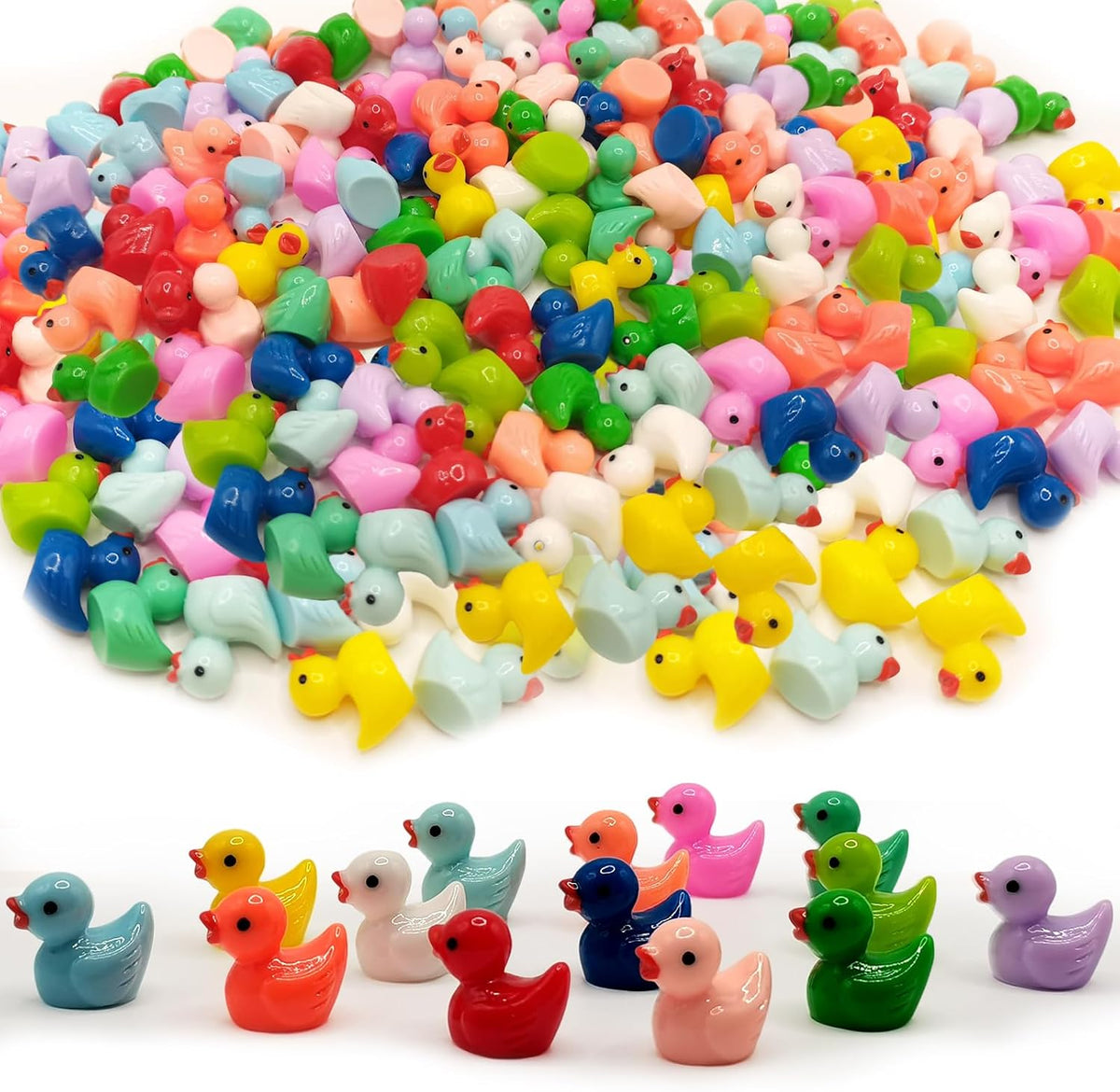 Mini Ducks 100 Pack Tiny Ducks Glow in The Dark – Fun for Kids & Family - Mini Resin Ducks