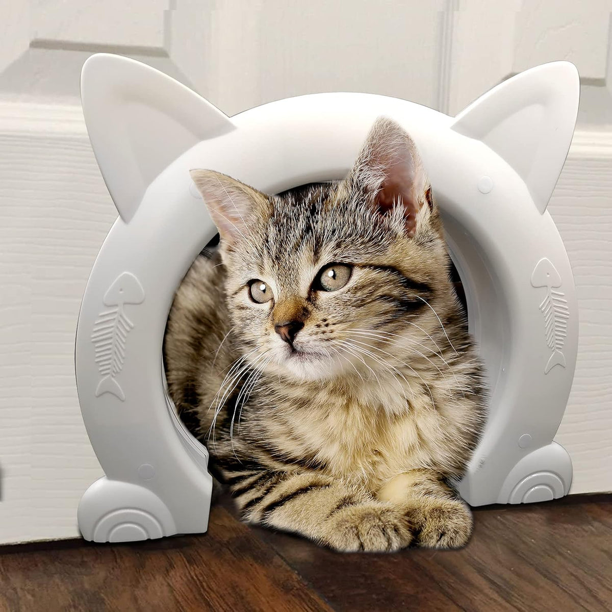 Indoor Cat Door, Cat Door for Interior Door, Pet Doors for Cat - White / X-Large