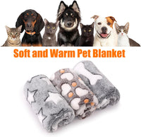 MIWOPET 3 Pack Fleece Pet Blankets Warm Bed Throw for Dogs & Cats - Star/Love/Bone / Medium (30"*20") - image 2
