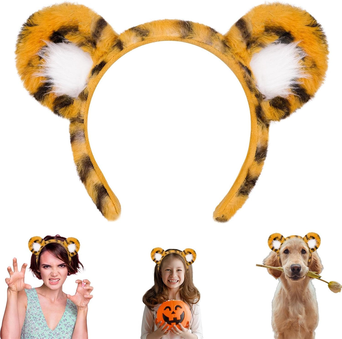 Beviliu Dog Ears Golden Movable - Orange Black / 1 Count