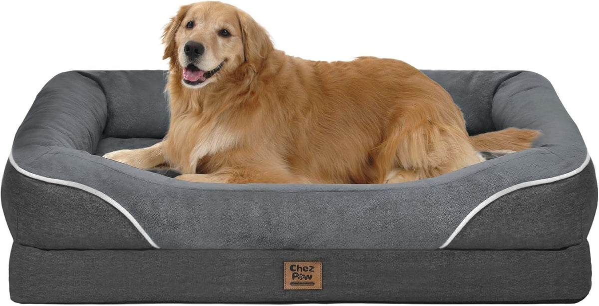 Waterproof Orthopedic Dog Bed for Large and Extra Large Dogs – Essentials for Dogs - Dark Grey / 42"L x 30"W x 7.5"Th