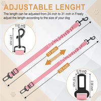 Dog Seat Belt for Car, Retractable Pet Safety Harness - Light Pink-2PCS - image 3
