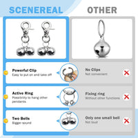 Bells for Dog Collars - 2 Pack Pet Hanging Ring Bell Accessories for Dog & Cat, Pet Pendant Collar - Silver & Silver - Gloss / Small - image 3