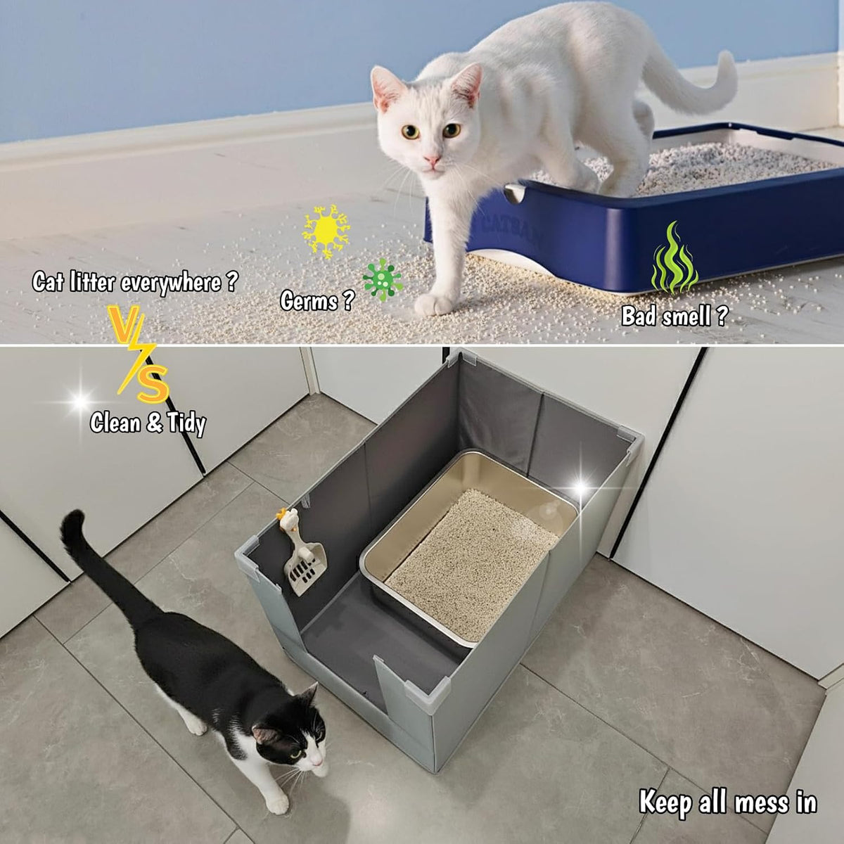 Extra Large Cat Litter Box Enclosure - 4-Walls with Open Front - image 2
