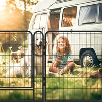 Dog Playpen, Outdoor Dog Fence, 16 Panels, 32" H Dog Pen for Medium/Small Dogs, Heavy Duty Metal Pet Fence with Gate, Portable Dog Fence for RV Camping and Yard (Black)