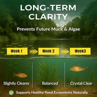 Muck Clear - 15LB Beneficial Bacteria for Ponds & Lake, Boost Enzymes, Sludge Odor Away, Outdoor Fish Pond Water Clarifier, Safe for Aquatic Life, Treats Up to 90,000 Sq Ft