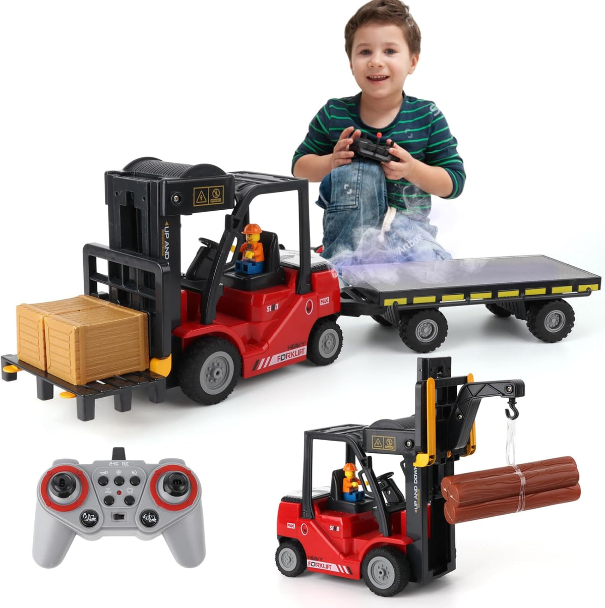 1:24 RC Forklift for Kids - Forklift&cranes(red)