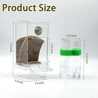 Automatic No Mess Bird Feeder Water Dispenser Set – Essentials for Birds - Transparent + Green - image 2