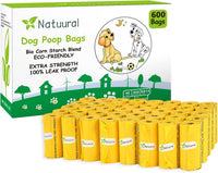 Dog Poop Bags-150 Counts with Leash Dispenser, 10 Rolls - Yellow / 600 Count (Pack of 1)