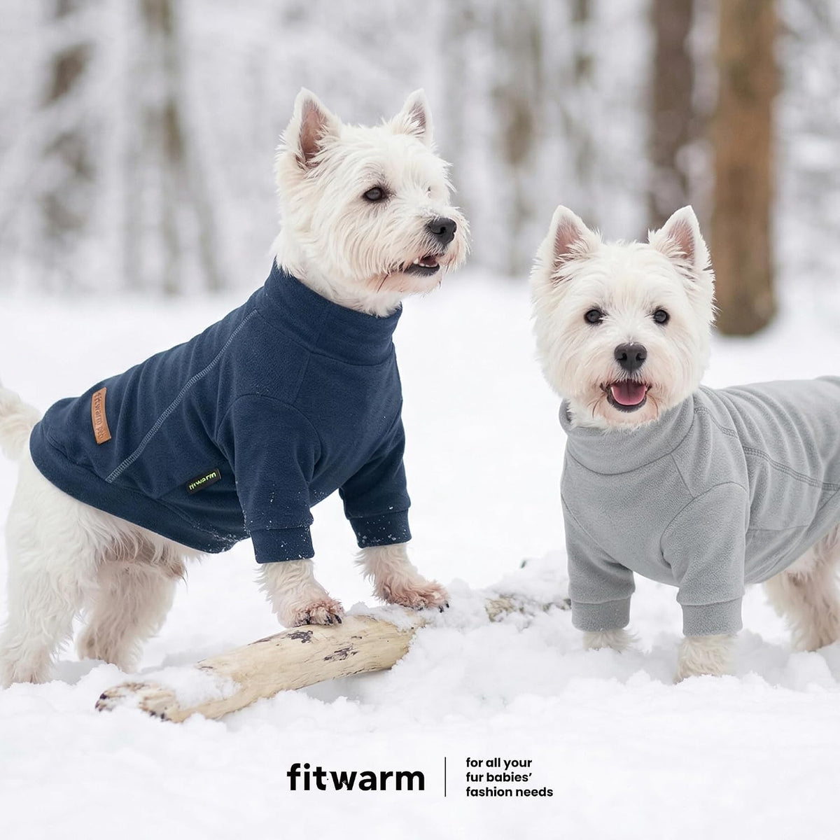 Fitwarm 3 Pack Classic Fleece Dog Sweater - X-Large / Blue-Grey-Navy - image 4