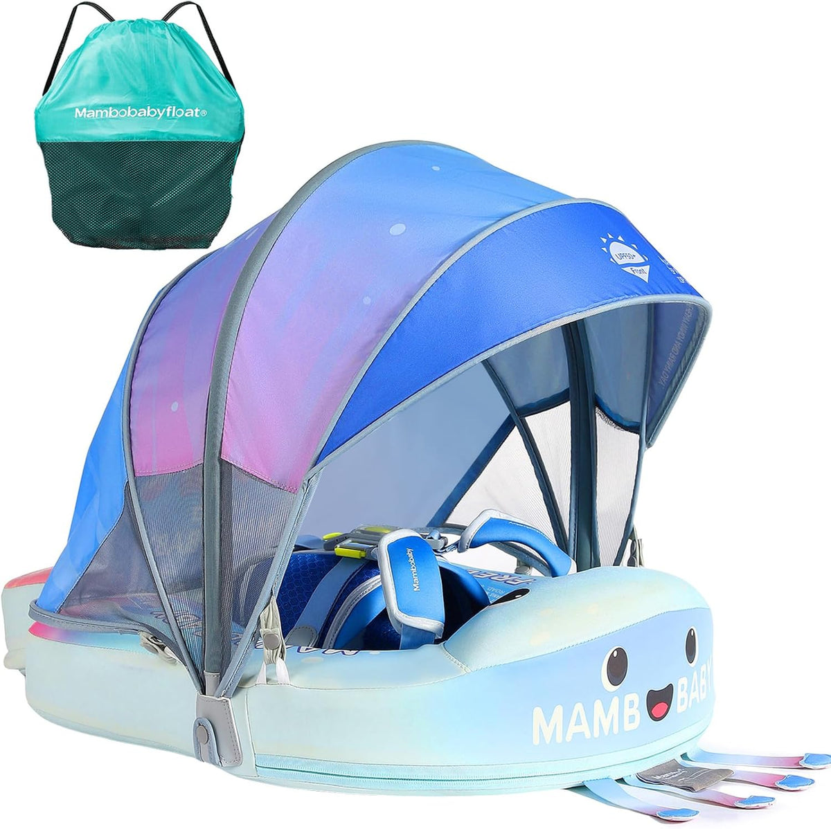 Mambobaby Float with Canopy Size Improved Non Inflatable Infant Baby - Jellyfish Purple