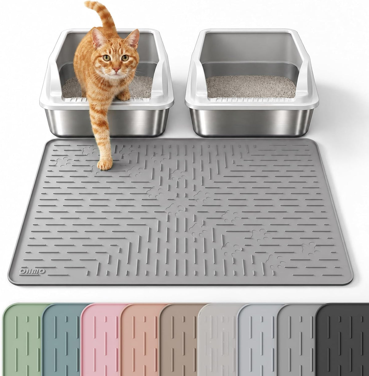 OHMO Large Cat Litter Mat - Grey / Large (31.5x23.6")