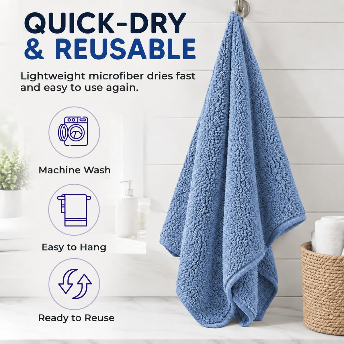 NVNAN Microfiber Dog Towel for Drying Dogs - Blue - image 3