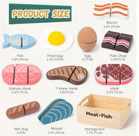 kienvy 10-piece wooden meat and fish play food set with storage box - view 19