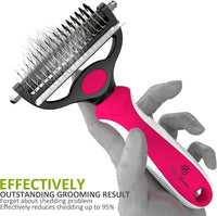 Spring Blossoms-2 in 1 Professional Grooming Rake for Cats - Rose - image 2