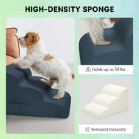 4 Step Dog Stairs Pet Ramp for High Beds, Sofas and Cars – Essentials for Dogs - Navy / 3.0 / 3-Step 16"H - image 4