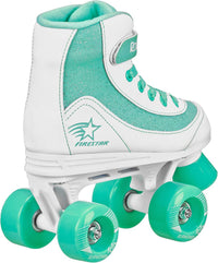 Roller Derby Firestar Youth Skates for Girls, Boys, Beginners - White/Mint / Size 1 - image 2