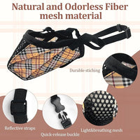 Dog Muzzle for Small Large Dogs - Soft Nylon Basket Muzzle with Adjustable Strap, Breathable Mesh Design Prevents Biting Chewing Licking Eating - Ideal for Training, Grooming & Vet Visits (Yellow, L)