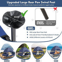 Upgraded Elevated Dog Bed with Canopy, Portable Raised Outdoor Dog Bed with Stable Anti-Slip Feet, Wider Shade Pet Bed Cot, Raised Dog Beds for Large Dogs Camping, Indoor & Outdoor Use