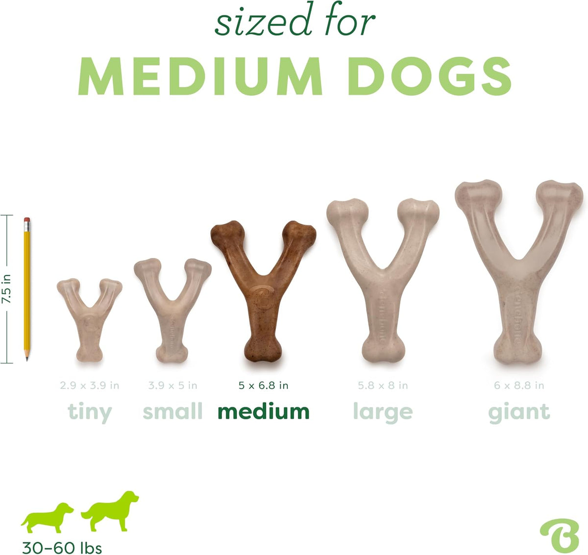 Benebone Wishbone Dog Chew Toy for Aggressive Chewers - REAL Bacon / Medium - image 3