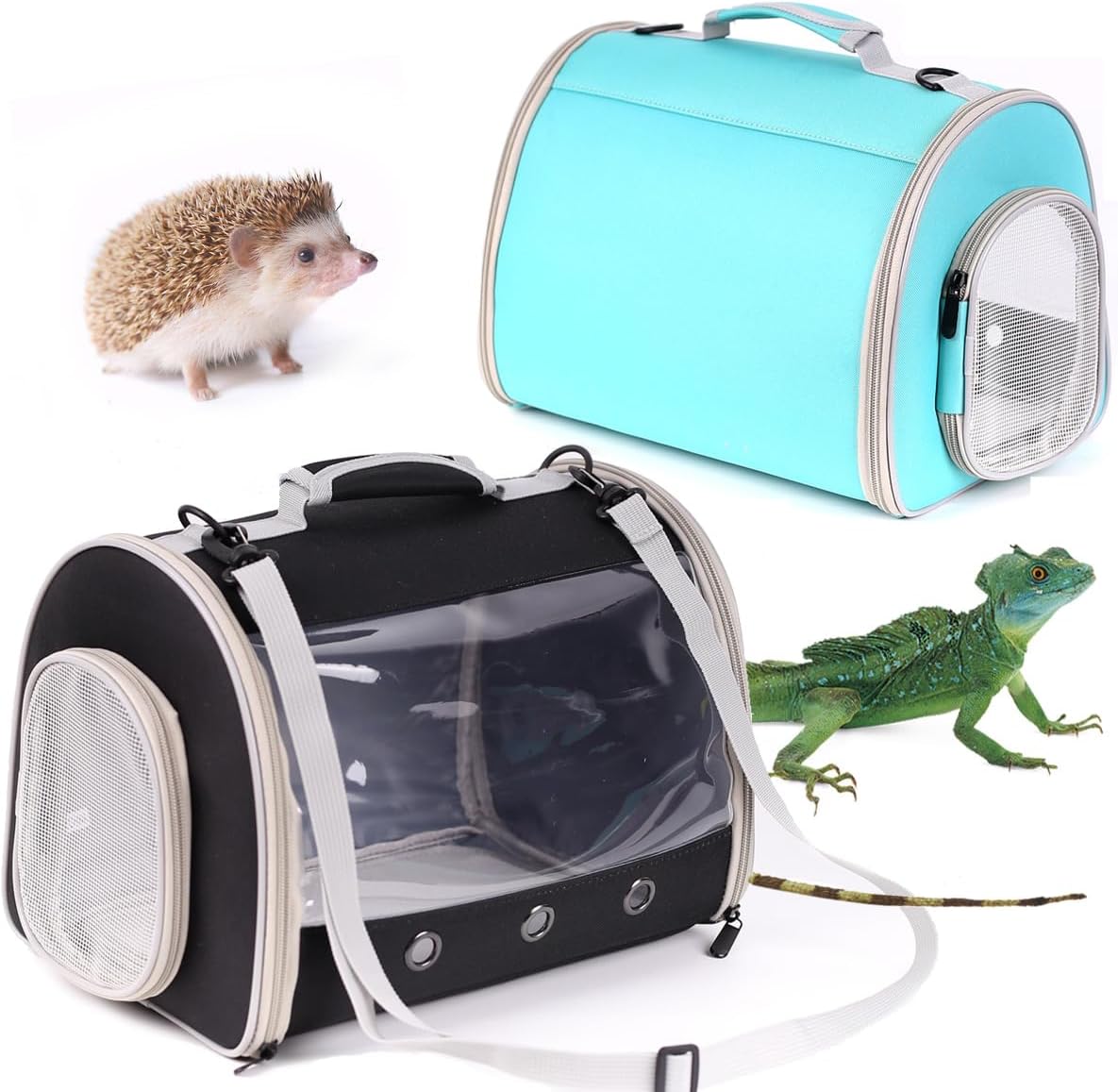 Bearded Dragon Travel Carrier Backpack, Lizard Backpack Carrier - Green / TPU Carrier+MAT - image 4