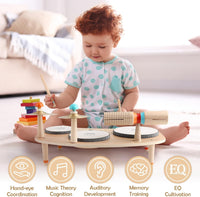 Vanplay Kids Drum Set, Montessori Toys for 2 3 Year Old Boy Girl Gifts – Fun for Kids & Family - Multi-colored - image 2