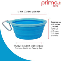 Prima Pet Expandable/ Collapsible Silicone Food & Water Travel Bowl - Aqua / LARGE (5 CUPS) - image 2