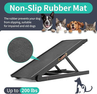 Dog Ramp, Adjustable Height Wooden Folding Pet Ramp for Bed, Couch,SUV-High Traction, Portable Paw Ramps for Small & Large Old Dogs & Cats - Furniture Quality
