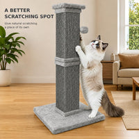 Cat Scratching Post for Indoor Cats - All Grey / Scratcher with Ball - image 3