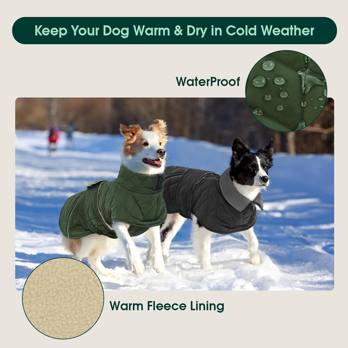 Kuoser Large Dog Coat, Fleece Lined Dog Winter Jacket with Harness Hole, L – Essentials for Dogs - Xx-large (Chest: 29.92" - 35.43") / Silver Grey - image 4