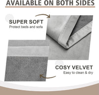 Ameritex Pet Bed Blanket Reversible 100% Waterproof Velvet Super Soft - 68x82 Inches / Silvergrey+grey - image 4