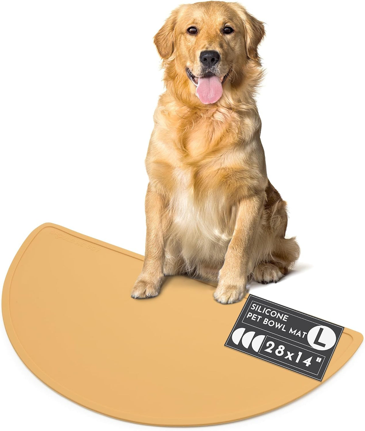 Silicone Dog Food Mat, Pet Placemat, 21" x 10.5" Deep - Honey / Large