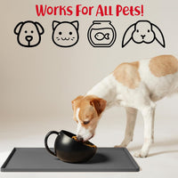 DogBuddy Dog Food Mat, Waterproof Silicone Pet Bowl Mats with Raised Edge – Essentials for Dogs - Large: 24" x 16" / Shadow - image 3