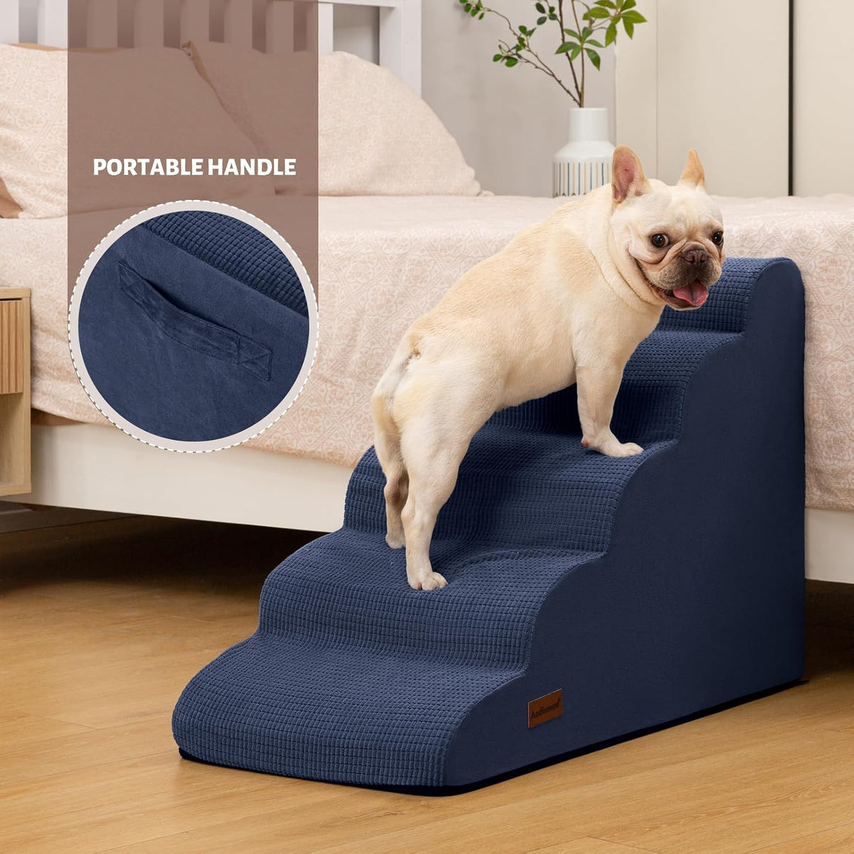 Dog Stairs for Small Dogs and Cats - Blue / 5 / Standard 5-Step 22.2"H - image 4