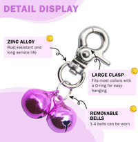 Bells for Dog Collars - 2 Pack Pet Hanging Ring Bell Accessories for Dog & Cat, Pet Pendant Collar - Silver & Purple - Gloss / Small - image 2