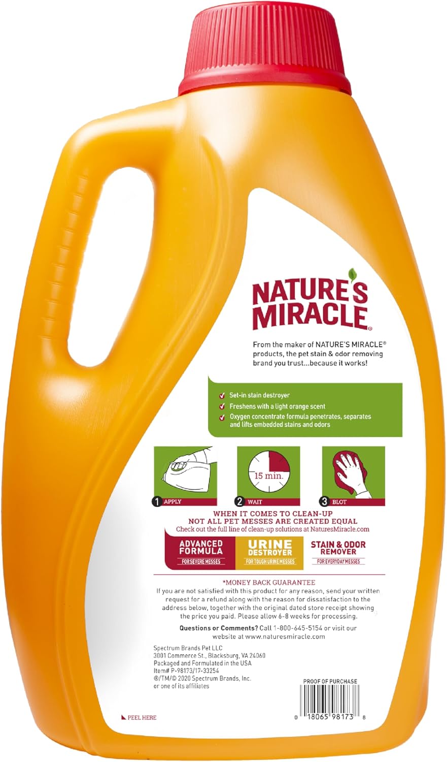 Nature's Miracle Just for Cats Oxy Stain and Odor Remover - 128 Fl Oz (Pack of 1) - image 2
