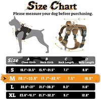 rabbitgoo Dog Harness Medium Sized No Pull, Tactical Service Pet Vest with Molle and Control Handle, Adjustable and Reflective Military Harness for Easy Walking and Training, Desert camo, M