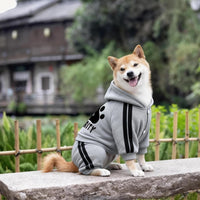 Dog Hoodie Security Clothes 4 Legs Jumpsuit Sweatshirt Hoodies Soft - Grey / X-Large - image 4