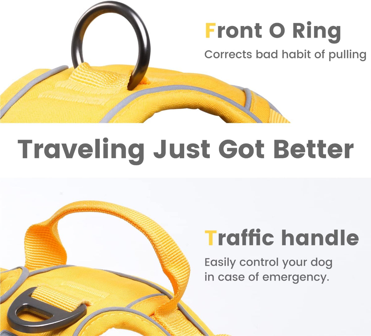 Pawaii No Pull Dog Harness with Pet ID Tag, Reflective Vest – Essentials for Dogs - XS(Bigger than Normal(Chest: 12"-17")) / Pineapple Yellow - image 3
