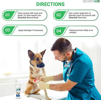 Hot Spot Treament for Dogs, Colloidal Silver Gel Wound Care for Dogs, Cats, Horses, Relief of Rashes, Irritations, Itch, Bites, Burns, Scratches, Minor Cuts, Coat Care, Vet Recommended, Made in USA