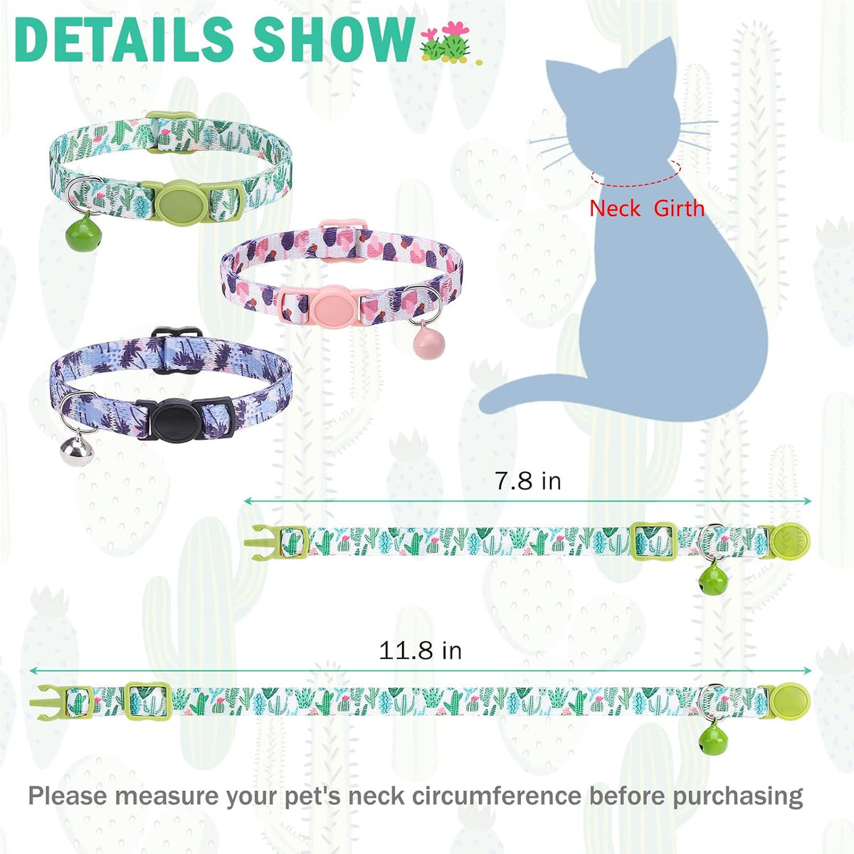 Breakaway Cat Collars with Bell - Summer Elements - image 3