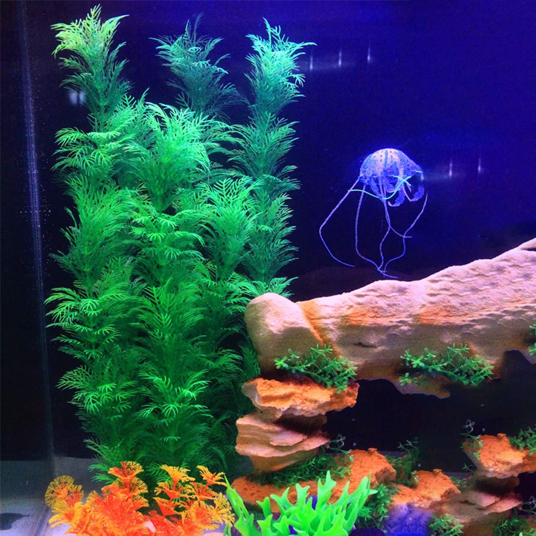 23" Tall Aquarium Plastic Plants - Green（style A） - image 4